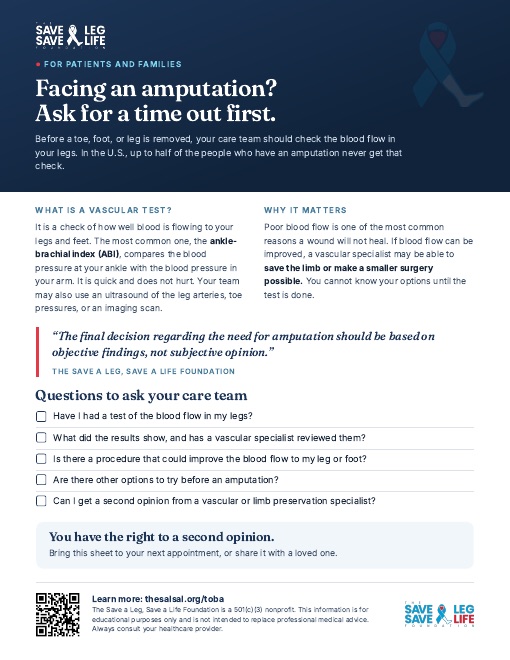 Preview of the TOBA patient and family flyer