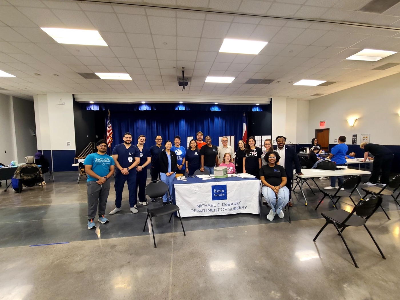 SALSAL volunteers and partners lined up for a group photo in the Houston screening hall